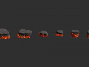 Short Flat Rocks - Lava 3D Model