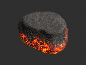 Short Flat Rocks - Lava 3D Model