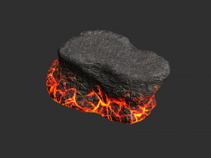 Short Flat Rocks - Lava 3D Model
