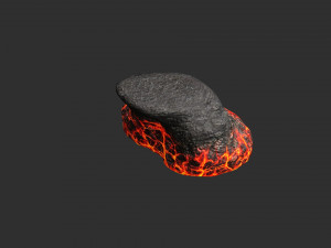 Short Flat Rocks - Lava 3D Model