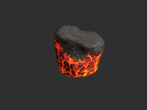 Short Flat Rocks - Lava 3D Model