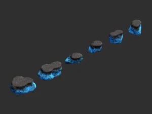 Rocas planas cortas - Energ&iacute;a Modelo 3D
