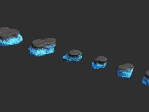 Rocas planas cortas - Energ&iacute;a Modelo 3D