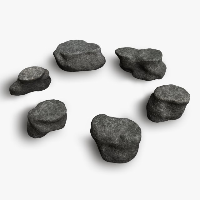 Short Flat Rocks - Cave 3D 모델 .c4d .max .obj .3ds .fbx .stl .blend 
