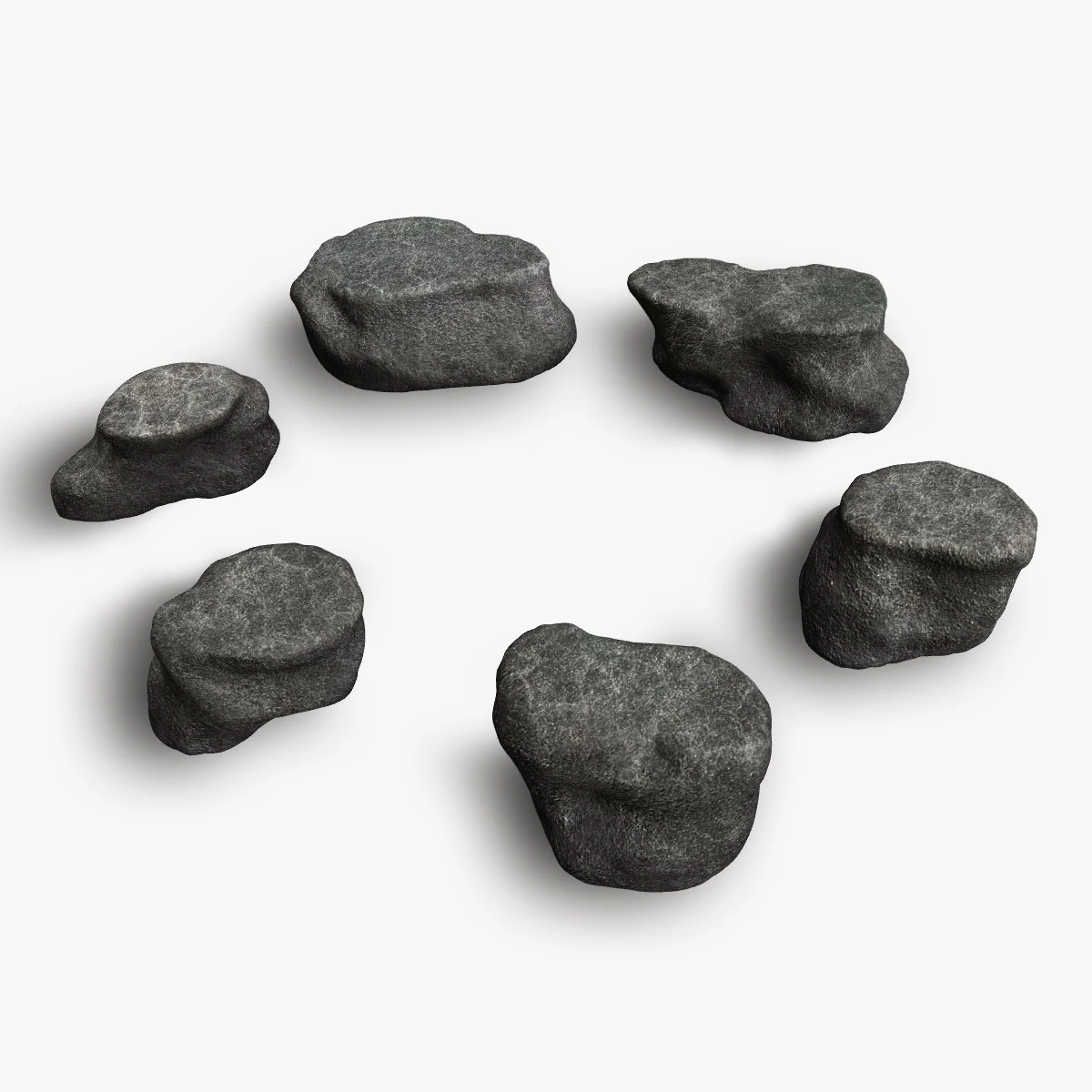 Short Flat Rocks - Cave 3D Model .c4d .max .obj .3ds .fbx .stl .blend 