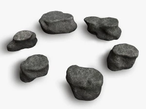 Короткі плоскі скелі - печера 3D Модель