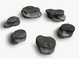 Short Flat Rocks - Rough 1 3D Model