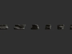 Short Flat Rocks - Rough 1 3D Model