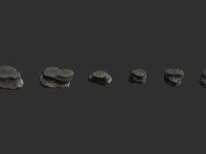 Short Flat Rocks - Rough 1 3D Model
