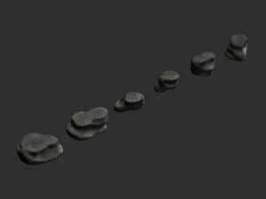 Short Flat Rocks - Rough 1 3D Model