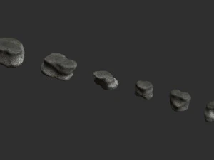 Short Flat Rocks - Rough 1 3D Model