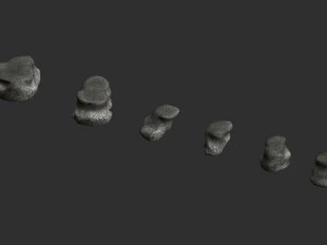 Short Flat Rocks - Rough 1 3D Model