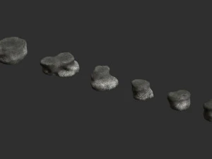 Short Flat Rocks - Rough 1 3D Model