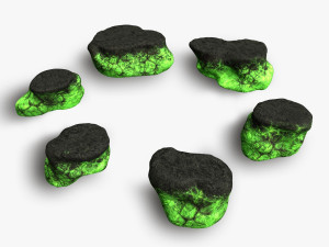 Short Flat Rocks - Toxic 3D Model