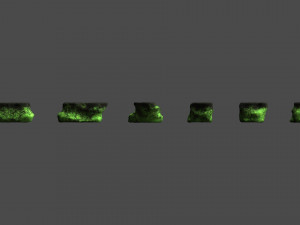 Short Flat Rocks - Toxic Model 3D