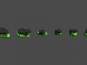 Short Flat Rocks - Toxic Model 3D