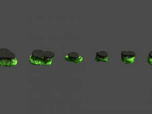 Rocce piatte corte - Tossiche Modello 3D