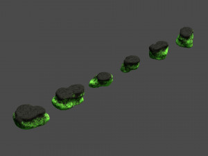 Short Flat Rocks - Toxic Model 3D