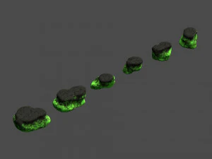 Rocce piatte corte - Tossiche Modello 3D