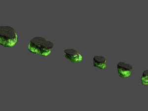 Short Flat Rocks - Toxic Model 3D
