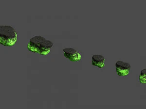 Rocce piatte corte - Tossiche Modello 3D