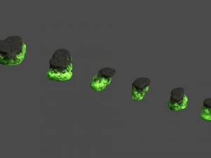 Rocce piatte corte - Tossiche Modello 3D