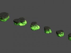 Short Flat Rocks - Toxic Model 3D