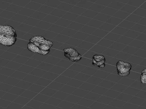 Rocce piatte corte - Tossiche Modello 3D