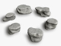 Short Flat Rocks - White 3D 모델