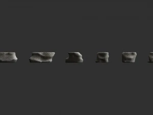 Short Flat Rocks - White 3D Model