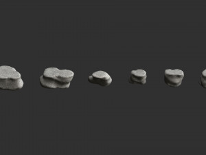 Short Flat Rocks - White 3D Модель