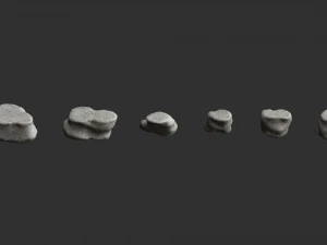 Short Flat Rocks - White 3D Model