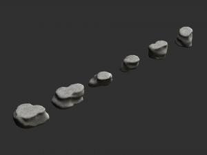 Short Flat Rocks - White 3D Модель
