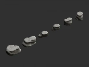 Short Flat Rocks - White 3D Model
