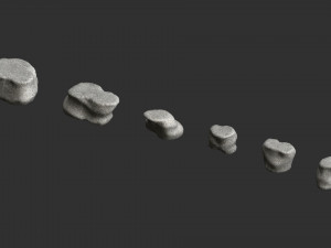 Short Flat Rocks - White 3D Модель