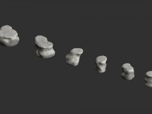 Short Flat Rocks - White 3D Model