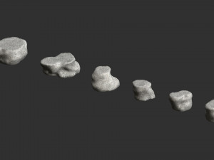 Short Flat Rocks - White 3D Модель