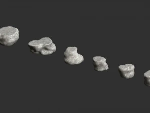 Short Flat Rocks - White 3D Model