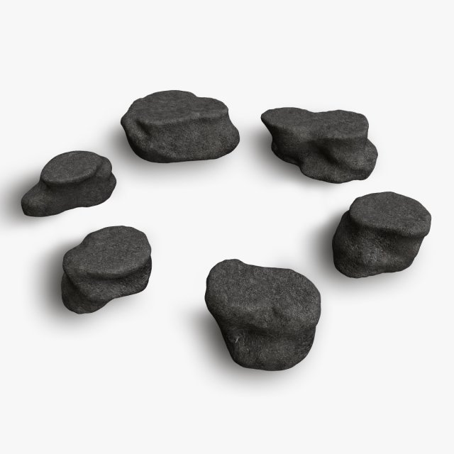 Short Flat Rocks - Rough 2 Modelo 3D .c4d .max .obj .3ds .fbx .stl .blend 