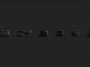 Rocas planas cortas - &Aacute;spero 2 Modelo 3D