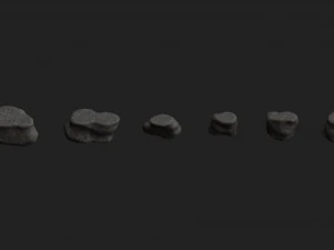 Rocas planas cortas - &Aacute;spero 2 Modelo 3D