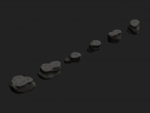 Rocas planas cortas - &Aacute;spero 2 Modelo 3D