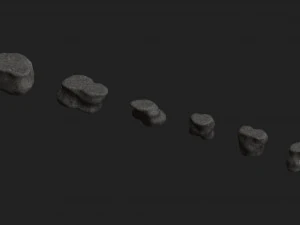 Rocas planas cortas - &Aacute;spero 2 Modelo 3D
