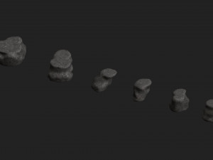 Short Flat Rocks - Rough 2 Modelo 3D