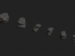 Rocas planas cortas - &Aacute;spero 2 Modelo 3D