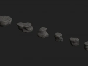 Rocas planas cortas - &Aacute;spero 2 Modelo 3D