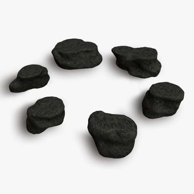 Short Flat Rocks - Cave 2 Model 3D .c4d .max .obj .3ds .fbx .stl .blend 