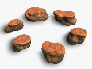 Short Flat Rocks - Red Dust Modelo 3D