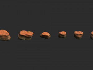 Short Flat Rocks - Red Dust Modelo 3D