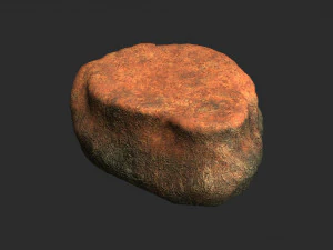 Rocas planas cortas - Polvo rojo Modelo 3D